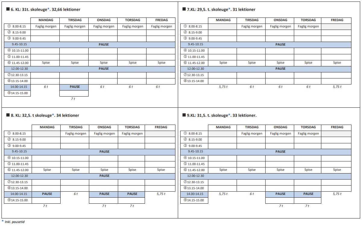 Struktur 6,7,8 og 9 klasse